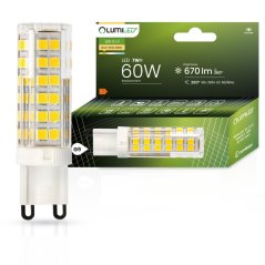 LED žiarovka G9 s päticou 7W = 60W 670lm 3000K Warm 360° LUMILED
