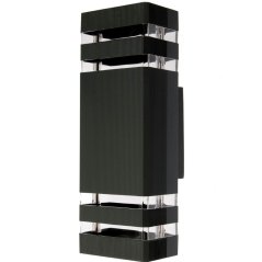 Záhradné nástenné svietidlo Double top down VELA II LED 2x GU10 Black IP54