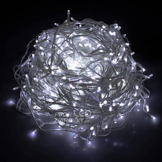 Svetelný záves vonkajší 60 m, 1500 LED, studená biela, svetelné programy