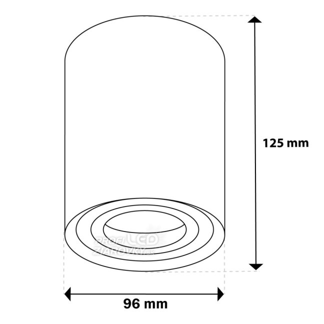 HALOGEN Spot Tube Movable GU10 Round Black 125mm AMAT-XL LUMILED pre povrchovú montáž