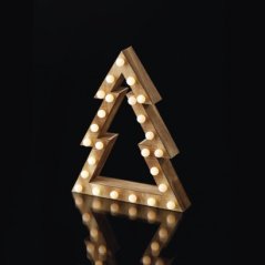 Led vianočný stromček, 37cm, 2× aa, vnútorná, teplá b., čas.