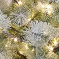 Dekoračný vianočný stromček na kmeni - 128 LED - 150 cm, zasnežený