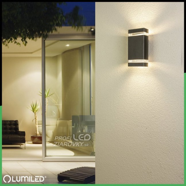 Záhradné nástenné svietidlo zhora nadol GU10 Black HEDERA LUMILED
