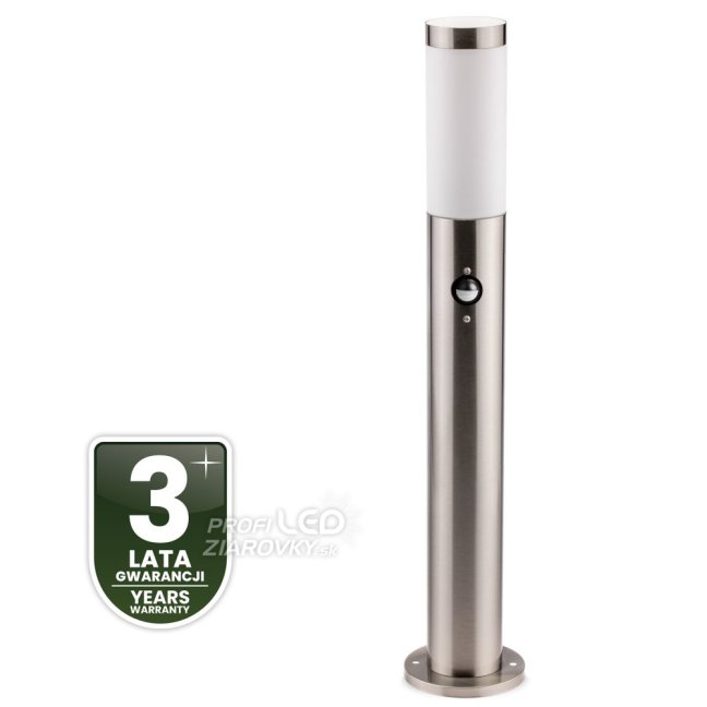 Záhradný stĺpik vonkajší E27 INOX 65cm so senzorom pohybu Lilium LUMILED