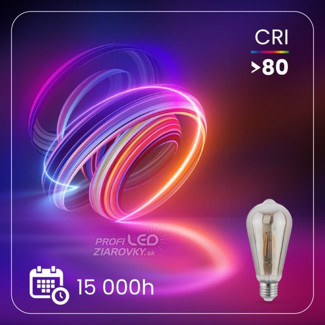 EDISON E27 ST64 6W = 50W 420lm 2200K Warm 360° Filament LUMILED Smokey LED žiarovka