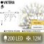 Viktória led svetelná záclona vonkajšia flash - 200led - 12m teplá biela / flash prebliknutie studená biela - biely kábel