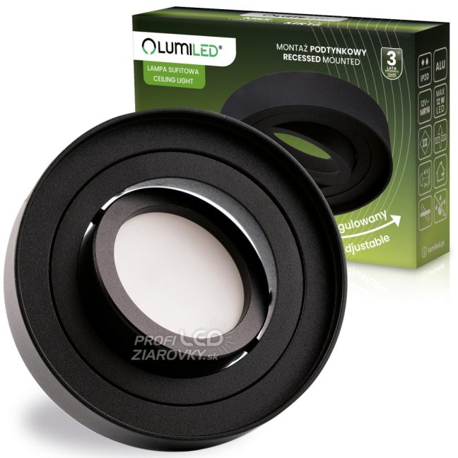 Svietidlo HALOGEN TUBA SPOT na zapustenú montáž Midi GU10 Lumiled Round Black 20mm