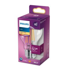 LED žiarovka E27 A60 7W = 60W 806lm 2700K Warm Filament PHILIPS