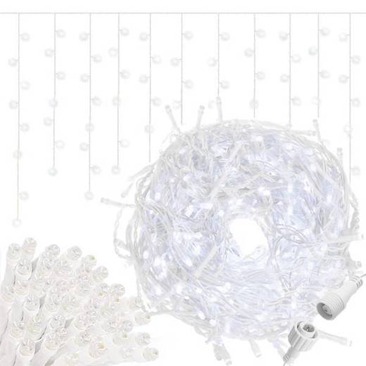Vianočná led svetelná záclona vonkajšia flash - 1500led - 60m - studená biela / studená biela