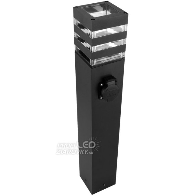 Záhradná LED lampa - stĺpik - E27 - so zásuvkou TAXUS 2 - 60 cm - LUMILED