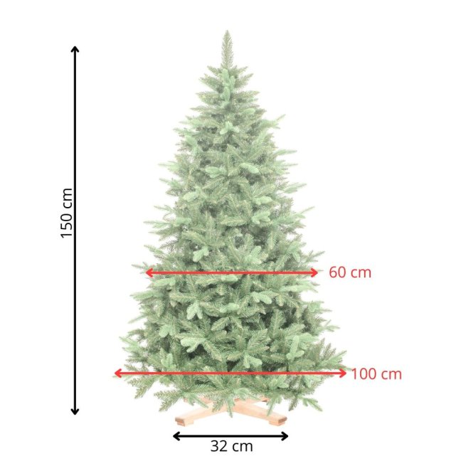 Umelý vianočný stromček Premium Royal Trees - 150 cm - sibírsky smrek s dreveným stojanom