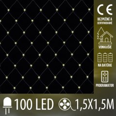 Vianočná led svetelná sieť vonkajšia - 100led - 1,5x1,5 m teplá biela