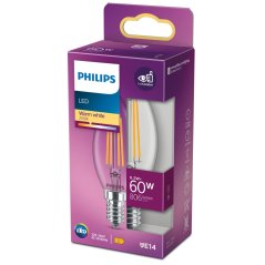 LED žiarovka E14 B35 6,5W = 60W 806lm 2700K teplé vlákno PHILIPS