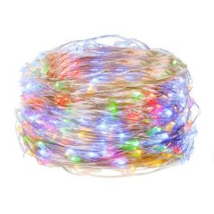 Vianočná led svetelná mikro reťaz vonkajšia + programator + diaľkové ovládanie - 300led - 30m multicolour