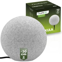 LED LUMIKULA 30cm E27 IP65 LUMILED Vonkajšie kamenné guľové záhradné svietidlo