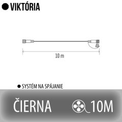 Viktória predlžovací kábel pre spojovateľné reťaze - 10m - čierny