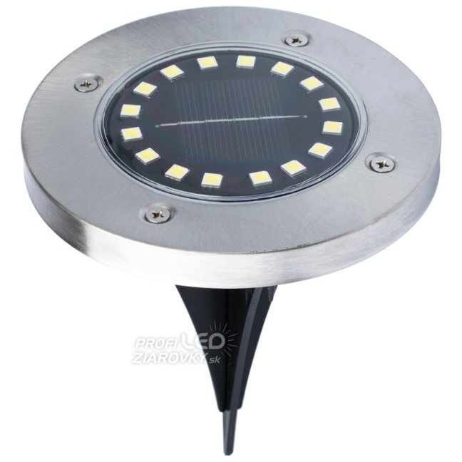 Záhradná solárna lampa 16x LED - zapustená - sada 4ks - studená biela
