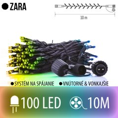 Zara spojovateľná led svetelná reťaz vonkajšia - 100led - 10m multicolour