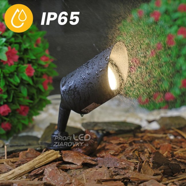 Záhradná vonkajšia lampa LED GU10 reflektor zapichovacia IP65 GARTI kábel LUMILED