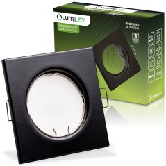 Svietidlo HALOGEN na zapustenú montáž Pevné štvorcové svietidlo PAVO Black Sheet MR16 GU10