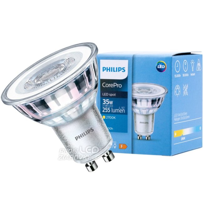LED žiarovka GU10 3,5W = 35W 255lm 2700K Warm 36° PHILIPS