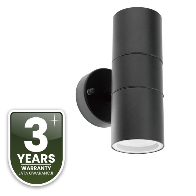 Záhradné nástenné svietidlo fasáda zhora nadol LED GU10 IP44 ZINNIA Black Lumiled