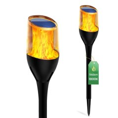 LED solárna vonkajšia záhradná lampa IGNIS 64 cm LUMILED s efektom plameňa