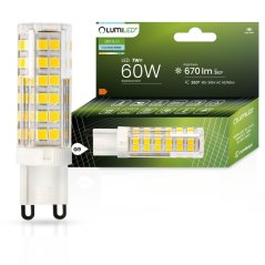 LED žiarovka G9 s päticou 7W = 60W 670lm 6500K Cold 360° LUMILED