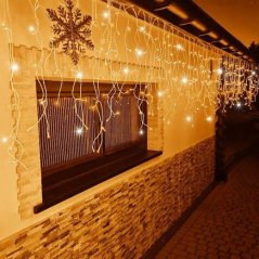 Svetelný záves s cencúľmi vonkajší 20 m, 500 LED, teplá biela, flash studená biela, na spájanie