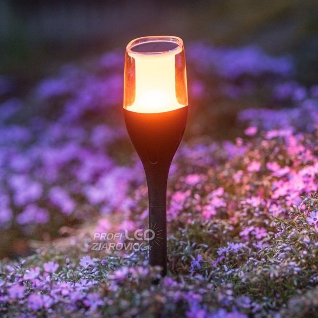 LED solárna vonkajšia záhradná lampa IGNIS 64 cm LUMILED s efektom plameňa