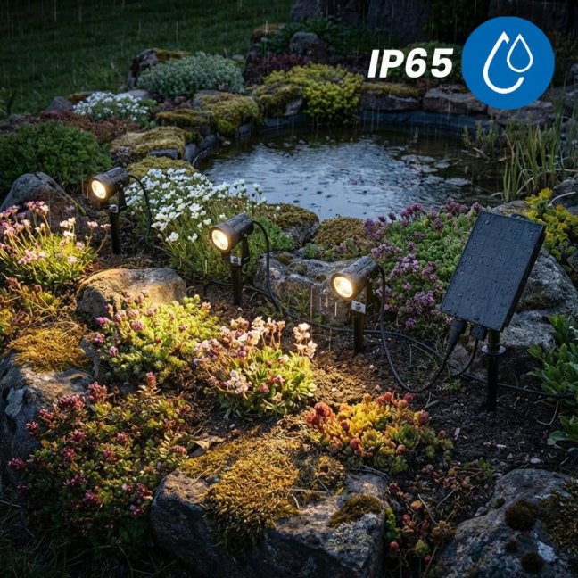 Solárna zapichovacia lampa záhradná 3x LED 3000K reflektor 11m + diaľkové ovládanie SOLTI LUMILED