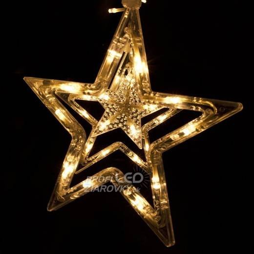 Svetelný záves s hviezdami vonkajší 2 m, 92 LED, teplá biela, 8 programov