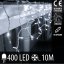 Vianočná led svetelná záclona na spájanie vonkajšia - 400led - 10m studená biela