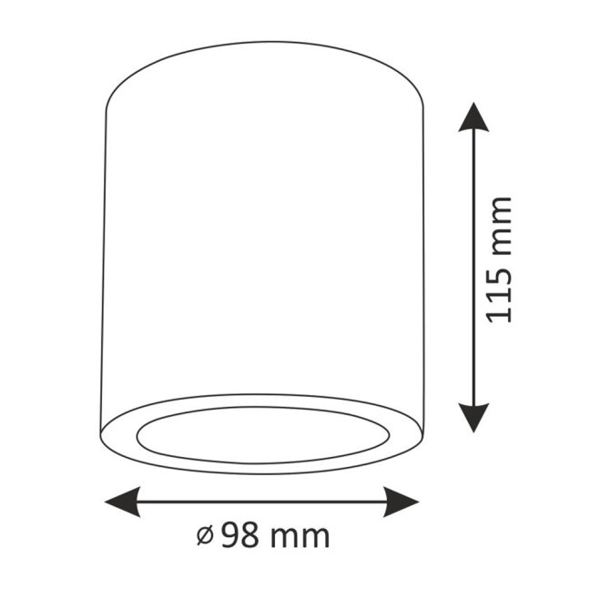 Podhľadové hliníkové svietidlo Jupiter 10 Goldlux - E27 - ohrúhle - biele