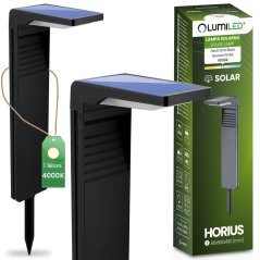 41cm HORIUS HORIUS 4000K IP44 LUMILED Solárne záhradné pólové LED svetlo