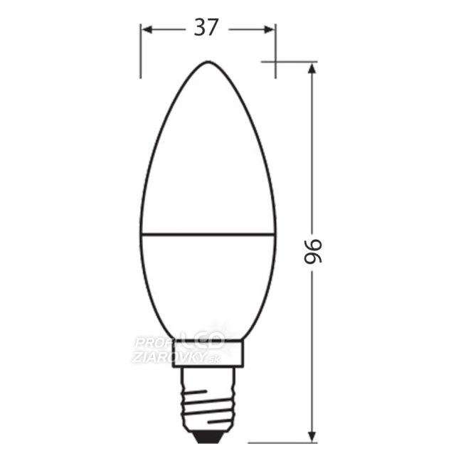 LED žiarovka PCR E14 B40 4,9W = 40W 470lm 2700K 200° Eco Recycling Warm LEDVANCE