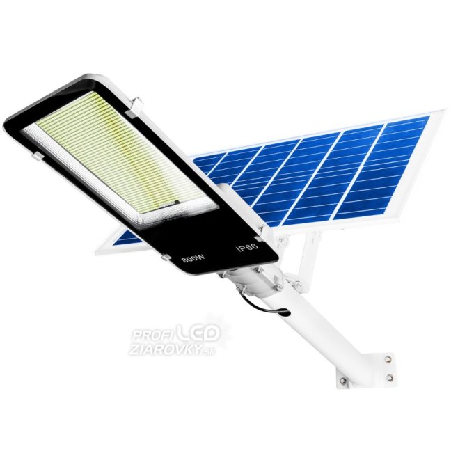 LED solárne pouličné svietidlo 800W - 6500K - 3,2V - 25Ah - s držiakom a diaľkovým ovládaním
