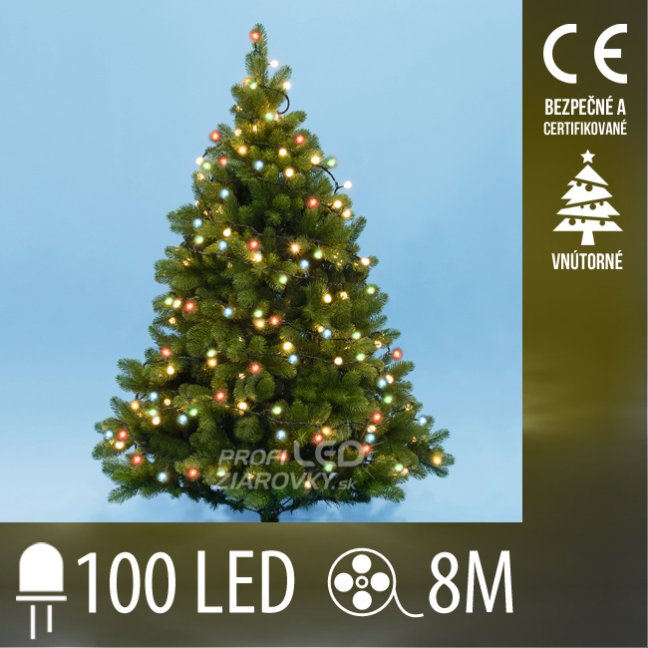 Svetelná reťaz s guľkami vnútorná 8 m, 100 LED, farebná Svetelná reťaz s guľkami vnútorná 8 m, 100 LED, farebná