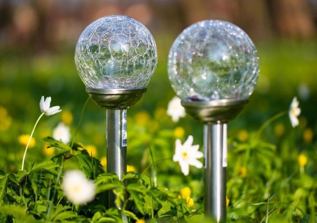 Solárne LED záhradné svietidlo zapichovacie GLASS Inox - 8 cm - Polux