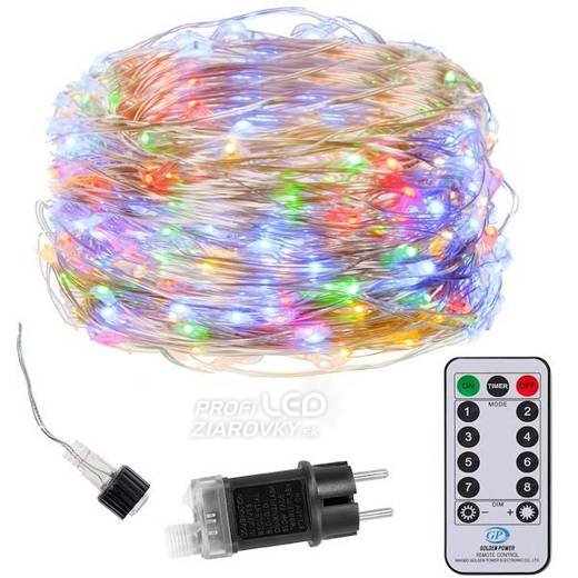 Svetelná mikro reťaz vonkajšia 48 m, 480 LED, farebná, na spájanie, svetelné programy