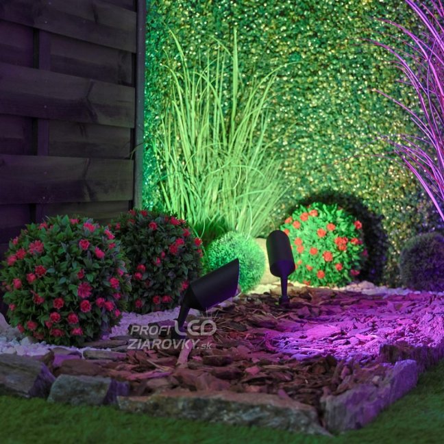 Záhradná vonkajšia lampa LED GU10 reflektor zapichovacia IP65 GARTI kábel LUMILED