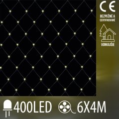 Vianočná led svetelná sieť vonkajšia - 400led - 6x4m teplá biela