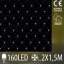 Svetelná sieť vonkajšia 2 × 1,5 m, 160 LED, teplá biela