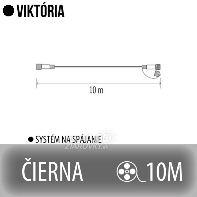 Viktória predlžovací kábel pre spojovateľné reťaze - 10m - čierny Viktória predlžovací kábel pre spojovateľné reťaze - 10m - čierny