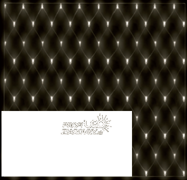 Svetelná sieť vonkajšia 2 × 1,5 m, 160 LED, teplá biela