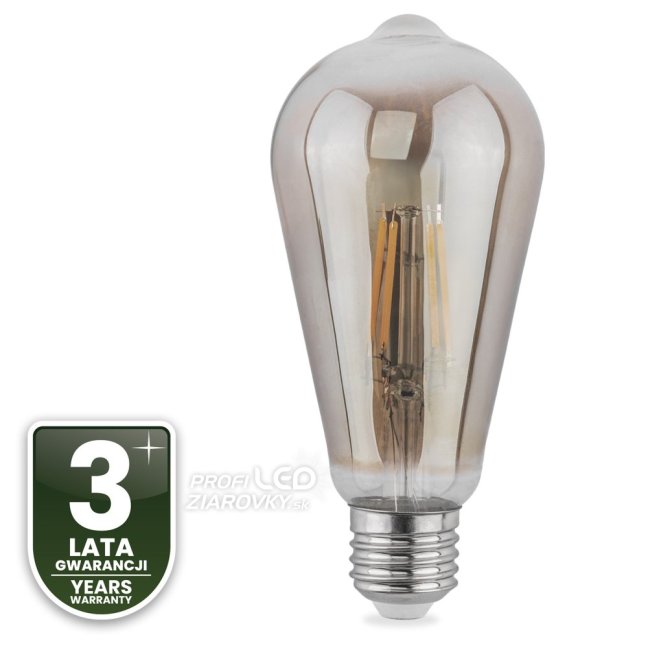 EDISON E27 ST64 6W = 50W 420lm 2200K Warm 360° Filament LUMILED Smokey LED žiarovka