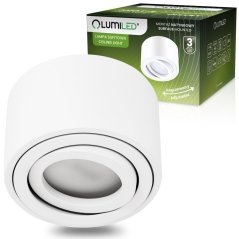 HALOGEN Spot Tuba Movable AMAT-S Round White 50mm LUMILED pre povrchovú montáž