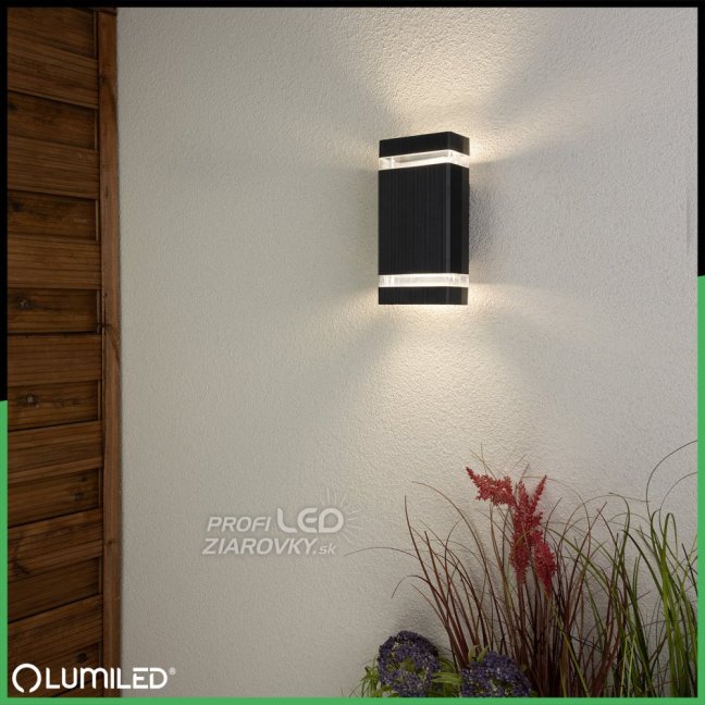 Záhradné nástenné svietidlo zhora nadol GU10 Black HEDERA LUMILED