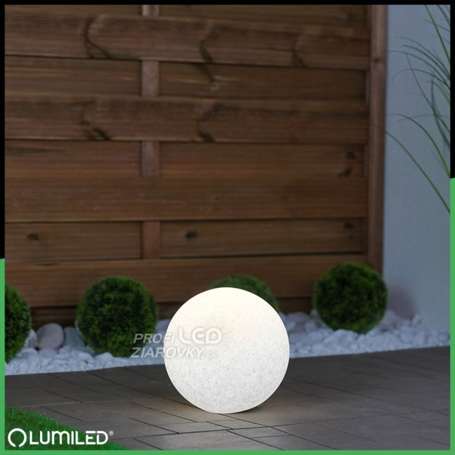 LED LUMIKULA 20cm E27 IP65 LUMILED Vonkajšia kamenná guľová záhradná lampa