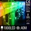 Svetelný záves vonkajší 40 m, 1000 LED, farebná, 8 programov